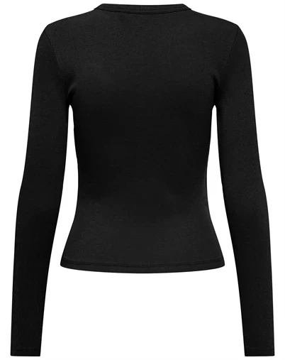 Only - ONLVal Life O-Neck Langærmet Top - Black